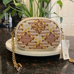 NWT Tory Burch Kira Woven Small Camera Bag